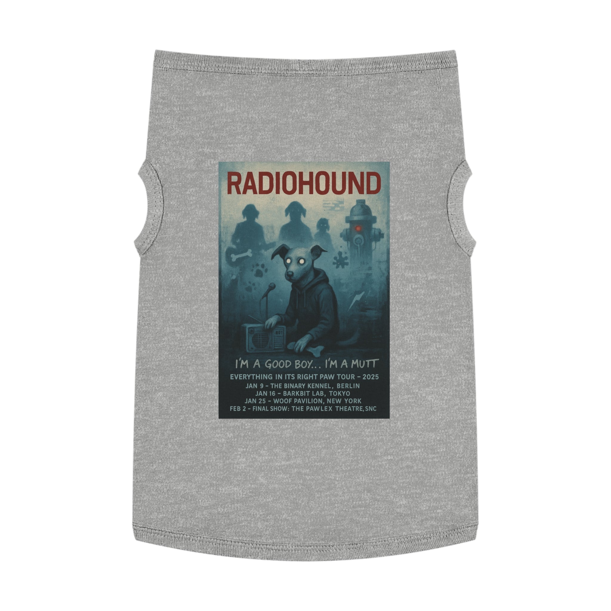 Radiohound Pet Tank Top-- Funny Parody Shirt for Dog Lovers